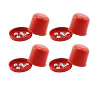 TOPBATHY 4 Ensembles Gobelet à Dés Rouge en ABS avec Base et 5 Dés