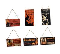 TOPBATHY 4 Ensembles Référencement Halloween Haloween Store Ornement Hallowen Décor De La Bar À Plusieurs Niveaux Panneau De Porte Décoration Intérieure en Bois Orange 6 Pièces * 4