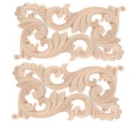 TOPBATHY 4 pièces Appliques Bois Sculpté Décorations Relief pour Portes Armoires Meubles Style Européen Motifs Floraux Décoratifs Autocollants Décoratifs pour Maison
