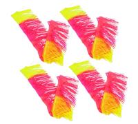 TOPBATHY 4 Pièces Banderole Fluorescente Multicolore Pet Fanions Décoratifs Ajustables pour Danniversaire Guirlande Murale Facile à Suspendre Décoration Colorée pour Garçon Fille et Adultes