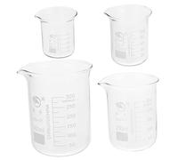 TOPBATHY 4 pièces Bécher Verre Gradué pour Laboratoire de à Haute Température avec Bec Verseur et Échelle Claire pour Expériences Scientifiques