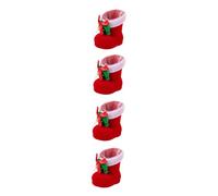 TOPBATHY 4 Pièces Bottes de Noël Suspendues pour Bonbons Décorations Festives pour Offrir des Surprises Aux