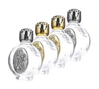TOPBATHY 4 pièces Bouteilles pour Eau Bénite de Flacons Décoratifs Verre pour Bénédictions et Portables Idéaux pour Communion Rituels Religieux Disponibles Or et