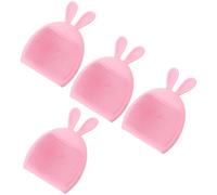 TOPBATHY 4 pièces Brosse Nettoyante Visage Silicone Forme Oreilles de Lapin Douce Exfoliante Anti-âge Pour Différents Types de Peau Partage Familial
