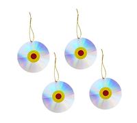TOPBATHY 4 pièces Disques Réfléchissants pour Jardin Extérieur Effaroucheur Pigeons Naturel Suspension DIY Oiseaux Protection et Déjections