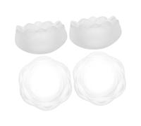 TOPBATHY 4 Pièces Lotus Shaped Tea Light Holders Glass Flower Candle Base for Meditation Home Decor Religious Altars and Butter Lamp Use