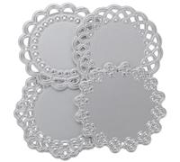 TOPBATHY 4 Pièces Matrice de Découpe Artisanale en Acier au Carbone pour | Bords en Dentelle, Surfaces Lisses sans Pointe, Usage Papier et Journal, Argenté