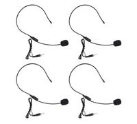 TOPBATHY 4 Pièces Microphone à Contour D'oreille Réglable Noir, Prise de | Casque-micro pour Amplificateur Vocal, Armature Ajustable, en Plastique, Usage Chant et Diffusion
