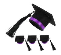 TOPBATHY 4 Pièces Mini Chapeau De Docteur Haut De Bouteille De Fête De Remise des Diplômes Couverture De Bouteille De Chapeau Bouchon De Vin Drôle Feutrine Violet,Mauve