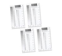 TOPBATHY 4 pièces Règle de Mesure de Fissures Plastique Transparent pour Évaluation de Défauts Mesure Fissure et Épaisseur Outil Multifonctionnel pour de Qualité Industriel