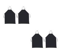 TOPBATHY 4 Pièces Tablier Cuisine Imperméable Pvc Noir, Robuste,