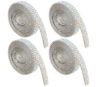 TOPBATHY 4 rouleaux Ruban Strass Auto-adhésif Rangées Ab Bande Décorative Scintillante pour Emballage Cadeaux DIY Mode et Bijoux