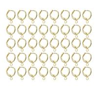 TOPBATHY 40 pièces Crochets Boucles Oreilles Ronds Crochets pour Boucles DIY Fermoirs Légers Métal Doré pour Fabrication Bijoux Accessoires Confortables et Sécurisés