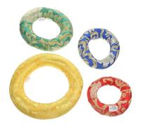 TOPBATHY 4pcs Ring-shaped Cotton Cushions For Tibetan Singing Bowls Suitable For Meditation And Yoga With Elegant Chinese Embroidery Couleur Aléatoire
