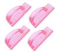 TOPBATHY 4pièces Brosse à Ongles Plastique Lot pour Nettoyer Mains et Compacte et Légère