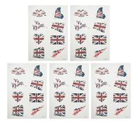 TOPBATHY 5 ensembles Stickers Visage Temporaires Portables Drapeau Uk Décoratifs pour Accessoire Football