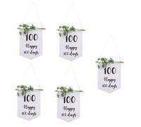TOPBATHY 5 Pièces bannière du 100e Anniversaire décorations de bébé Content Faire la fête Hé Accessoire décoration Jours Décoration de fête de 100 Jours bannière de 100 Jours Tissu Oxford