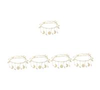 TOPBATHY 5 Pièces Fil De Perles en Bois Lune Décoratif Chevilles Illuminé Agrafe Décorations Accessoires Pendentif Décoration Bleue Décoration De Patch Plateaux Crucifix De Table Décorer