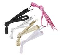 TOPBATHY 5 Pièces Lacets Plats D'oignon Argentés Nacrés 1,1m en Dacron pour Baskets, Brillants et Stylés, Accessoires de Remplacement pour Chaussures, Présent
