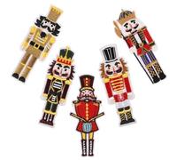 TOPBATHY 5 pièces Lot de Patchs Thermocollants Décoratifs Motif Soldat Casse-noisette Broderie Délicate pour Vêtements Sacs et Accessoires Décoration Élégante pour Noël et Déguisements