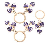 TOPBATHY 5 Pièces Porte-clés Décoratif Œil Maléfique en Alliage Bleu, Forme Cœur, Portable et Résistant, Accessoire pour Paquet à Main ou Décoration Suspendue