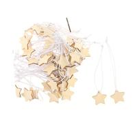 TOPBATHY 50 Pcs Étoiles en Bois pour L'Artisanat Pendentif Suspendu Découpes D'Étoiles en Bois Tranches D'Étoiles en Bois Embellissements D'Étoiles Étiquettes Suspendues Étiquettes en Bois