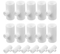 TOPBATHY 50 Pièces Adaptateur en Plastique Blanc pour Tuyau d'eau à Trois Voies Raccords Filetés, Compatible Abreuvoirs à Tétines pour Volailles, pour Grandes Fermes Avicoles