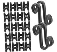 TOPBATHY 50 Pièces Crochet de Lien de Suspension connecteur Clips de Suspension Amovible Crochets de Rangement cintres de Garde-Robe Crochets de Suspension Peu encombrants Plastique Black