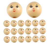 TOPBATHY 50 pièces Perles Bois Visage Souriant Perles Rondes Naturelles Bois Brut pour Fabrication de Bijoux DIY Bracelets Colliers Artisanat