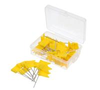 TOPBATHY 50 pièces Punaises Drapeaux Carte Jaunes pour Tableau Liège Épingles Décoratives Polyvalentes pour Bureau Affichage Posters et Papeterie