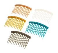 TOPBATHY 5pièces Peigne pour Cheveux avec Pinces et Dents pour Coiffure Française et Volume Gris Foncé Jaune Thé Blanc Marron et Bleu Foncé