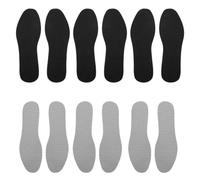 TOPBATHY 6 Paires Semelles Découper Lavables à Ultra Intérieures Fines | Lot, Élastomère Noir et Gris, Respirantes, Réutilisables, pour Hommes et Femmes