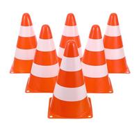 TOPBATHY 6 pièces Cônes de Sécurité Plastique Haute Visibilité avec Bandes Réfléchissantes Plots de Signalisation pour Circulation Chantier et Stationnement Cones de Marquage Routier