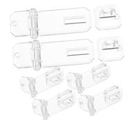 TOPBATHY 6 Pièces Mini Transparent Acrylic Hinge Hasps With Buckle For Cabinet Lock Display Box Latch For Drawer And Small Box Accessories