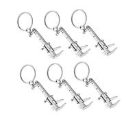 TOPBATHY 6 pièces Porte Clé Vernier Caliper Alliage de Zinc de Outils de Mesure Miniatures pour Hommes Outil Pratique de Poche pour Activités Plein Air et Organisation des Clés