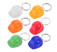 TOPBATHY 6 pièces Porte-clés Mini Casque de Construction Multicolores Accessoires de Fête Décorations Chantier et Porte-clés Sécurisés pour Hommes