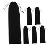 TOPBATHY 6 pièces Sac de Rangement Flanelle pour Fer à Friser Pochette de Voyage Portable avec Cordon de Serrage Étui Pratique pour Outils Coiffure Léger et Compact pour Valise