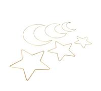 TOPBATHY 6pièces Cadres Fer Pour Attrape-rêves Forme De Lune Et Étoile Styles Matériel Pour Créations Artisanales Et Décorations Murales