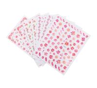TOPBATHY 8 feuilles Stickers Nail Art Fleurs Colorées Autocollants Ongles Cerisiers DIY Manucure Facile pour Ongles Acrylique Naturels Faux