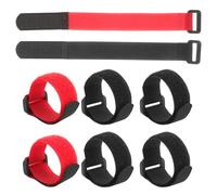 TOPBATHY 8 Pièces Ceintures de Cou Anti-Corbeaux en Nylon Rouge et Noir, Faciles à Utiliser pour Réduire Le Bruit du Coq chez Les Volailles