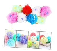 TOPBATHY 8 pièces Éponge de Bain Douce Colorée pour Boule de Bain Exfoliante avec Filet Moussant Lot Mixte pour Femme et Homme Usage Domestique et Voyage Couleur Couleur Aléatoire