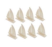 TOPBATHY 8 pièces Kit de Voilier Bois à Peindre Modèle Inachevé pour Décoration Intérieure Bricolage Créatif Garçon Fille et Adultes Base Argile et Moules pour Personnalisation Maison