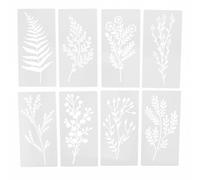 TOPBATHY 8 pièces Pochoirs Fleurs et Réutilisables Pet pour Peinture Artisanale Modèles Botaniques Lavables pour Bois Toile et Décoration Murale