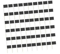 TOPBATHY 800 Pièces Drapeau Cure-dent Drapeaux cintres Plateaux de Buffet avec couvercles gâteau accesoire Cuisine Wedding Decorations Choix de Cocktails Garnitures de Desserts Bois Black