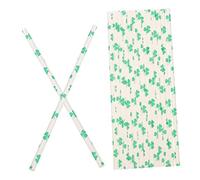 TOPBATHY 96 pièces Paille Papier Décorative Saint Patrick Lot de Pailles à Cocktail Imprimées pour et Événements Festifs