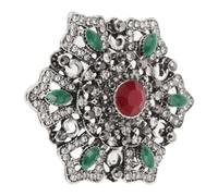 TOPBATHY Alliage Broche Bijou Décoratif Vintage Baroque, Hexagonale | Motif Ajouré Complexe, Style Cour, Fête et Événements Formels, Accent Festif pour Hiver