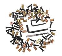 TOPBATHY Assortiment d'Inserts Filetés Métalliques pour Meubles en Bois Kit de Fixation 50 Pièces Écrous et Vis 2 Clés Hexagonales et 1 Foret Connecteurs Robustes pour Assemblage et