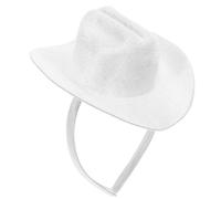 TOPBATHY Bandeau Chapeau de Cowboy Blanc 135 CM pour Fête Western Accessoire de Coiffure Mini Chapeau Cowgirl Carnaval Soirée à Thème et Costume Country