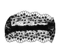 TOPBATHY Bandeau en Dentelle Large Confortable et Élégant à Motif Floral pour Femmes, Bande Élastique Antidérapante en Tissu Noir pour Soins du Visage