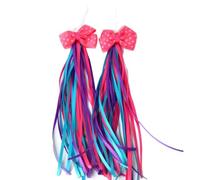 TOPBATHY Banderoles de Guidon Paire Décorative en Dentelle pour Garçon et Filles Facile à Installer, Rubans Pourpre pour Scooter et Tricycle pour Garçons et Filles
